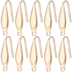 80Pcs 316 Stainless Steel Earring Hooks, with Vertical Loop, Ear Wire, Real 18K Gold Plated, 20.5x4.5mm, Hole: 1.2mm(STAS-SC0005-64)