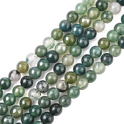 Natural Moss Agate Beads Strands, Round, 4mm(GSR4mmC001)