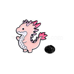 Alloy Enamel Cup Brooches, with Enamel Pins, Dinosaur, Pink, 32x30mm(PW-WG3B9E5-04)