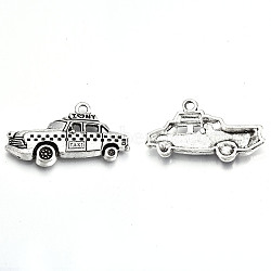 Tibetan Style Alloy Pendants, Lead Free & Cadmium Free, Taxi, Antique Silver, 17x31x3.5mm, Hole: 2mm, about 170pcs/500g(TIBE-S323-078AS-RS)
