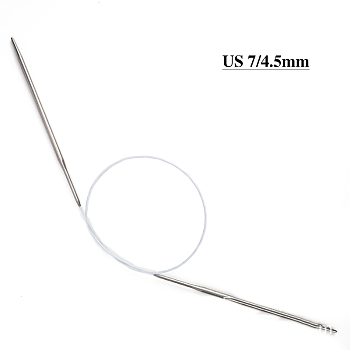 Stainless Steel Circular Knitting Needles, Double Pointed Knitting Needles, with Aluminum, Random Color, 650x4.5mm
