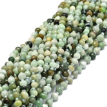 Natural Myanmar Jade Beads Strands, Irregular Rondelle, 6~7x5~6x4~5mm, Hole: 1mm, about 52pcs/strand, 15.55''(39.5cm)
