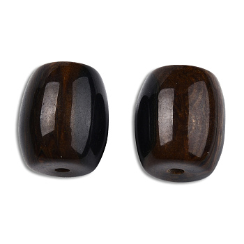 Resin Beads, Imitation Gemstone, Barrel, Coconut Brown, 14x12mm, Hole: 2mm