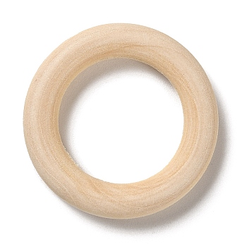 Unfinished Wood Linking Rings, Macrame Wooden Rings, Round, BurlyWood, 34x6mm, Inner Diameter: 23mm