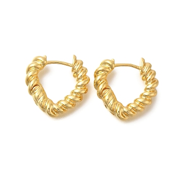 Rack Plating Twist Brass Hoop Earrings, Lead Free & Cadmium Free, Long-Lasting Plated, Real 18K Gold Plated, 20.5x20.5mm