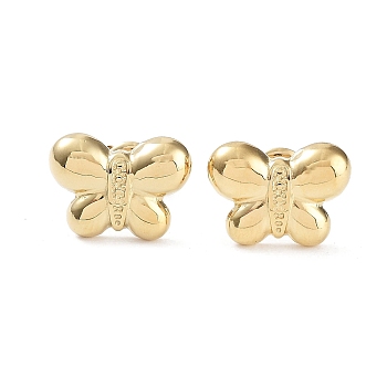 304 Stainless Steel Stud Earrings, Butterfly, Golden, 11x15mm