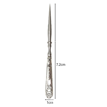 Zinc Alloy Awl Pricker Sewing Tool, for Punch Sewing Stitching Leather Craft, Platinum, 12.2x2cm