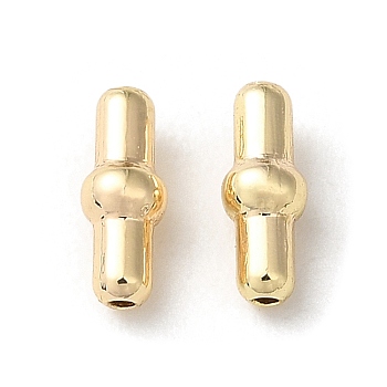Brass Tube Beads, Real 18K Gold Plated, 6.5x2.5mm, Hole: 0.7mm