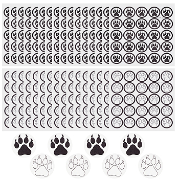 26 Sheets 2 Styles PVC Plastic Waterproof Stickers, Dot Round Self-adhesive Decals, for Helmet, Laptop, Cup, Suitcase Decor, Footprint Pattern, 195x195mm, 25pcs/sheet, 13 sheets/style