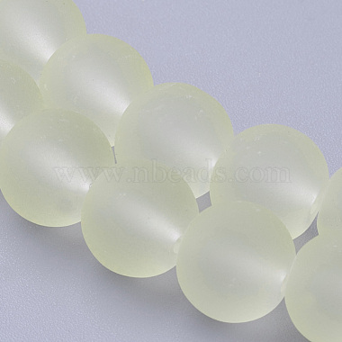 10mm LightGoldenrodYellow Round Glass Beads