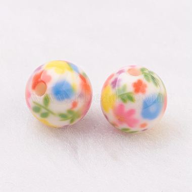 Spray Painted Resin Beads(GLAA-F049-A16)-2