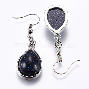 Natural & Synthetic Mixed Stone Dangle Earrings(EJEW-P143-A)-3