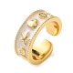 Brass Enamel Cuff Open Rings(KK-E807-01G)-4