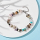 Natural & Synthetic Mixed Gemstone Chips Beaded Bracelet(BJEW-JB09686-07)-4