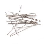 Tarnish Resistant 304 Stainless Steel Flat Head Pins, Stainless Steel Color, 40x0.6mm, 22 Gauge, Head: 1.5mm(STAS-G185-07P-0.6x40mm)