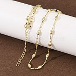 Brass Oval Ball Chain Necklaces for Men Women, Real 18K Gold Plated, 18.70 inch(47.5cm)(X-NJEW-L012-03G)
