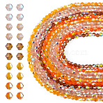 10 Strands 5 Colors Electroplate Transparent Glass Beads Strands, Bicone, AB Color Plated, Faceted, Half Plated, Mixed Color, 4.5x3.5~4mm, Hole: 0.8~1mm, about 82~83pcs/strand, 12.01''~12.20''(30.5~31cm).(EGLA-TA0013-78D)