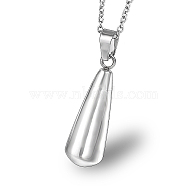 Stainless Steel Teardop Pendant Necklaces, Urn Ashes Necklaces, Stainless Steel Color, no size(TG1210-1)