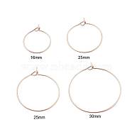 30Pcs 5 Size 316L Surgical Stainless Steel Hoop Earring Findings, Wine Glass Charms Findings, Golden, 20~21 Gauge, 16~35x0.7~0.8mm, 30pcs/box(X1-STAS-ZZ0001-03G)