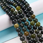 Natural Xinyi Jade/Chinese Southern Jade Beads Strands, Round, 8~8.5mm, Hole: 0.7mm, about 47pcs/strand, 15.16 inch(38.5cm)(G-L476-16A-8mm)