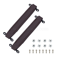 2 Sets PU Leather Audio Handles, with Alloy Suspension Clasps and Iron Screws, with 12Pcs 201 Stainless Steel Flat Head Machine Screws, Coconut Brown, Handle: 210x32x10mm, Hole: 4.5mm(AJEW-CA0002-93)