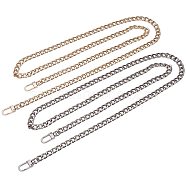 Bag Strap Chains, Iron Curb Link Chains, with Swivel Lobster Claw Clasps, Platinum & Golden, 120x1cm(IFIN-PH0015-01A-M)