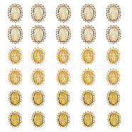 30Pcs 3 Style Alloy Rhinestone Cabochons, Nail Art Decoration Accessories, Oval with Saint, Mixed Color, 12x9x2mm and 11.5x9x2mm, 10pcs/style(MRMJ-HY0001-07)