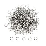 304 Stainless Steel Jump Rings, Stainless Steel Color, 20 Gauge, 6x0.8mm, Inner Diameter: 4.4mm, about 348pcs/20g(X-STAS-E011-6x0.8mm)