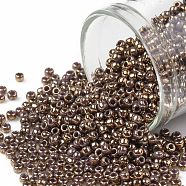 TOHO Round Seed Beads, Japanese Seed Beads, (1704) Gilded Marble Lavender, 11/0, 2.2mm, Hole: 0.8mm, about 1110pcs/bottle, 10g/bottle(SEED-JPTR11-1704)