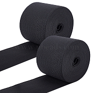 Flat Elastic Rubber Cord/Band, Webbing Garment Sewing Accessories, Black, 60x0.5mm, about 5m/roll(EC-BC0001-23)