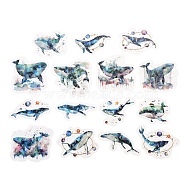 Waterproof PET Stickers Set, Decorative Stickers, Ocean Star Theme, Whale, 23~48x48~50x0.1mm(DIY-Z035-02A)