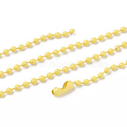 Iron Ball Bead Chains, Soldered, with Iron Ball Chain Connectors, Yellow, 28 inch, 2.4mm(CH-E002-2.4mm-Y10A)