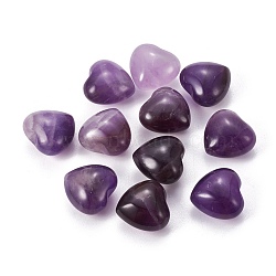 Natural Amethyst Heart Love Stone, Pocket Palm Stone for Reiki Balancing, 15x15.5x10mm(X-G-I219-08)