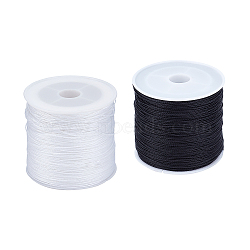 PandaHall Elite Round Waxed Polyester Cords, Twisted Cord, Mixed Color, 0.5mm, about 106m/roll, 2 colors, 1roll/color, 2rolls/set(YC-PH0002-32)