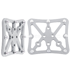 Bicycle Aluminum Alloy Flat Self Locking Pedal, Rectangle, Gray, 75x65mm(TOOL-WH0132-12C)