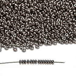 TOHO 8/0 Demi Round Beads, Japanese Seed Beads, Nickel Plating, (711) Tarnished Silver Metallic, 3x1.15mm, Hole: 1.2mm, about 3722pcs/50g(Y-SEED-DR08-0711)