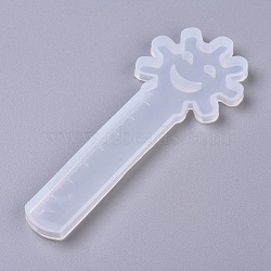 DIY Happy Flower Ruler Silicone Molds, Resin Casting Molds, For UV Resin, Epoxy Resin Jewelry Making, White, 123x48x6mm, Inner Size: 119x44mm(DIY-G014-08)