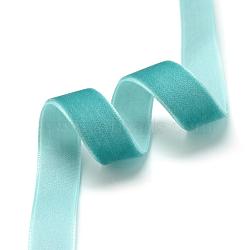 5/8 inch Single Face Velvet Ribbon, Light Sea Green, 5/8 inch(15.9mm), about 25yards/roll(22.86m/roll)(OCOR-R019-15.9mm-050)