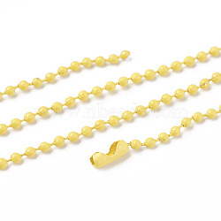 Iron Ball Bead Chains, Soldered, with Iron Ball Chain Connectors, Yellow, 28 inch, 2.4mm(CH-E002-2.4mm-Y10A)