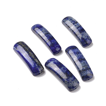 Natural Lapis Lazuli Connector Charms, Curved Tube, Arch, 36~37x10.5~11x5.5~6mm, Hole: 1.2mm