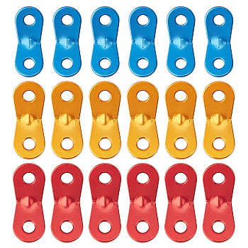 SUPERFINDINGS Aluminum Alloy Connecter, Camping Accessories, Mixed Color, 39x16x7mm, Hole: 6mm, 17pcs/boc