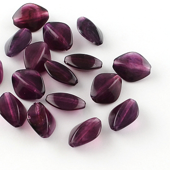 Rhombus Imitation Gemstone Acrylic Beads, Purple, 16.5x13x8mm, Hole: 2mm, about 700pcs/500g