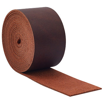 2M Flat AB Grade Cowhide Leather Cord, for Shoes Bag Sewing Patchwork DIY Craft Appliques, Peru, 37.5x1.8~2mm, about 2.19 Yards(2m)/Roll