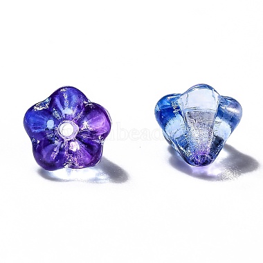 Medium Purple Flower Czech Glass Beads