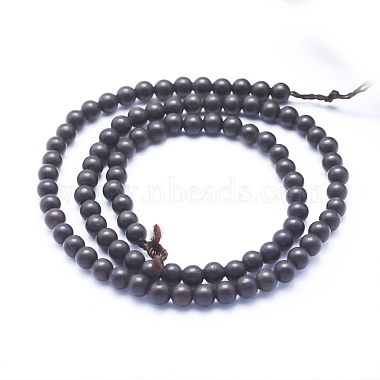 Brins de perles en bois d'ébène naturel(X-WOOD-P011-03-10mm)-2