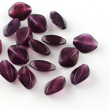 17mm Purple Rhombus Acrylic Beads