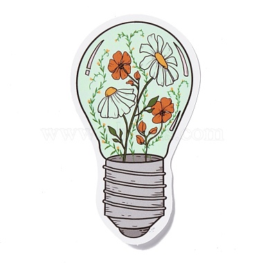 Light Bulb with Flower Pattern Self-Adhesive Picture Stickers(DIY-P069-01)-5