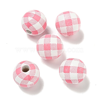 Cerise Round Wood European Beads