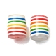Transparent Rainbow Stripe Opaque Resin Beads(RE-CBA0A57-12B)-1