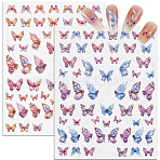 4Pcs 2 Styles Butterfly Plastic Nail Art Stickers, Mixed Color, 13.4x8.7x0.06cm, 2pcs/style(MRMJ-CP0001-37)